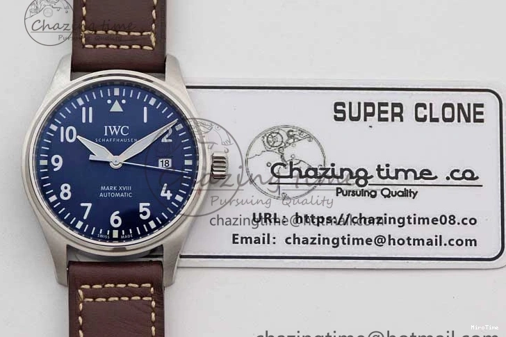 MIROTIME 0724 Mark XVIII IW327010 SS M+F 1:1 Best Edition Blue Dial on Brown Leather Strap A Resilient 7051